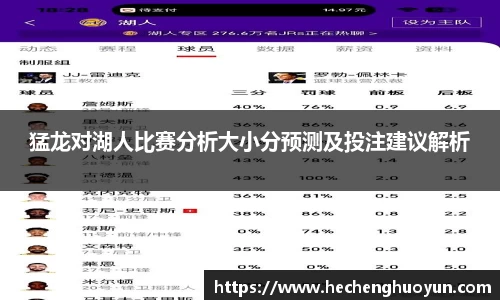 猛龙对湖人比赛分析大小分预测及投注建议解析